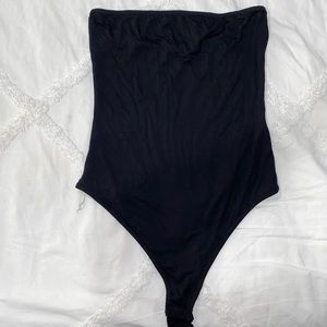 Black strapless bodysuit